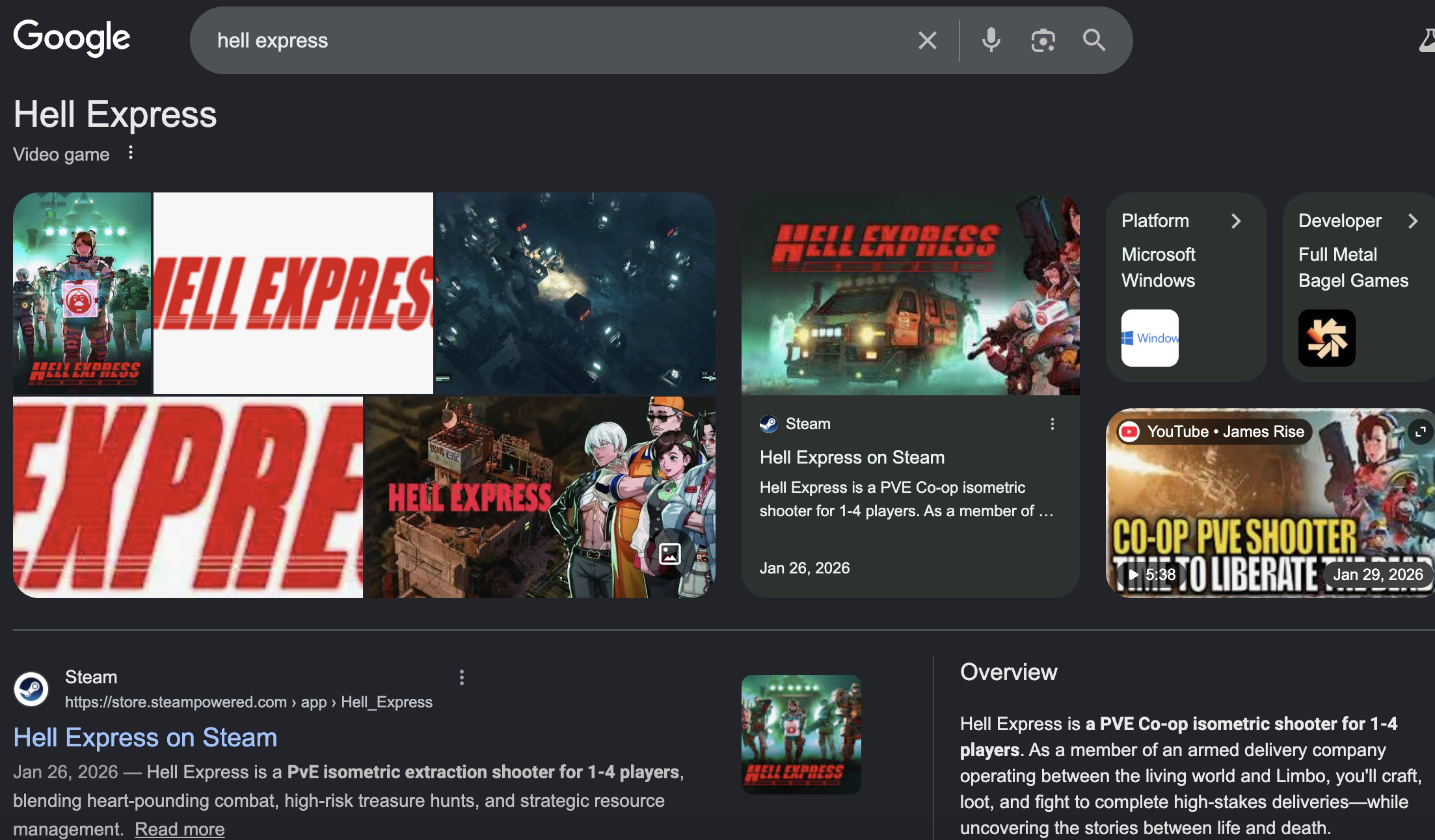 Hell Express Steam visual proof
